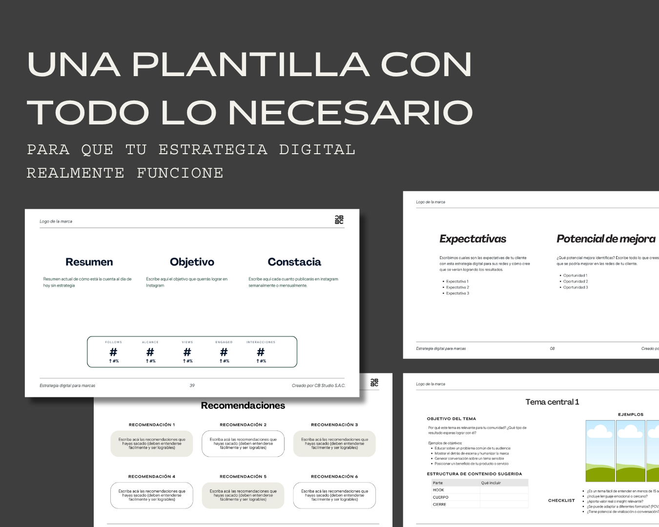 Plantilla Estrategia de Social Media